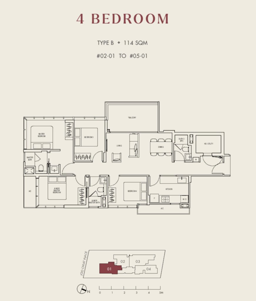 Straits at Joo Chiat 4 Bedrooms Floor Plan